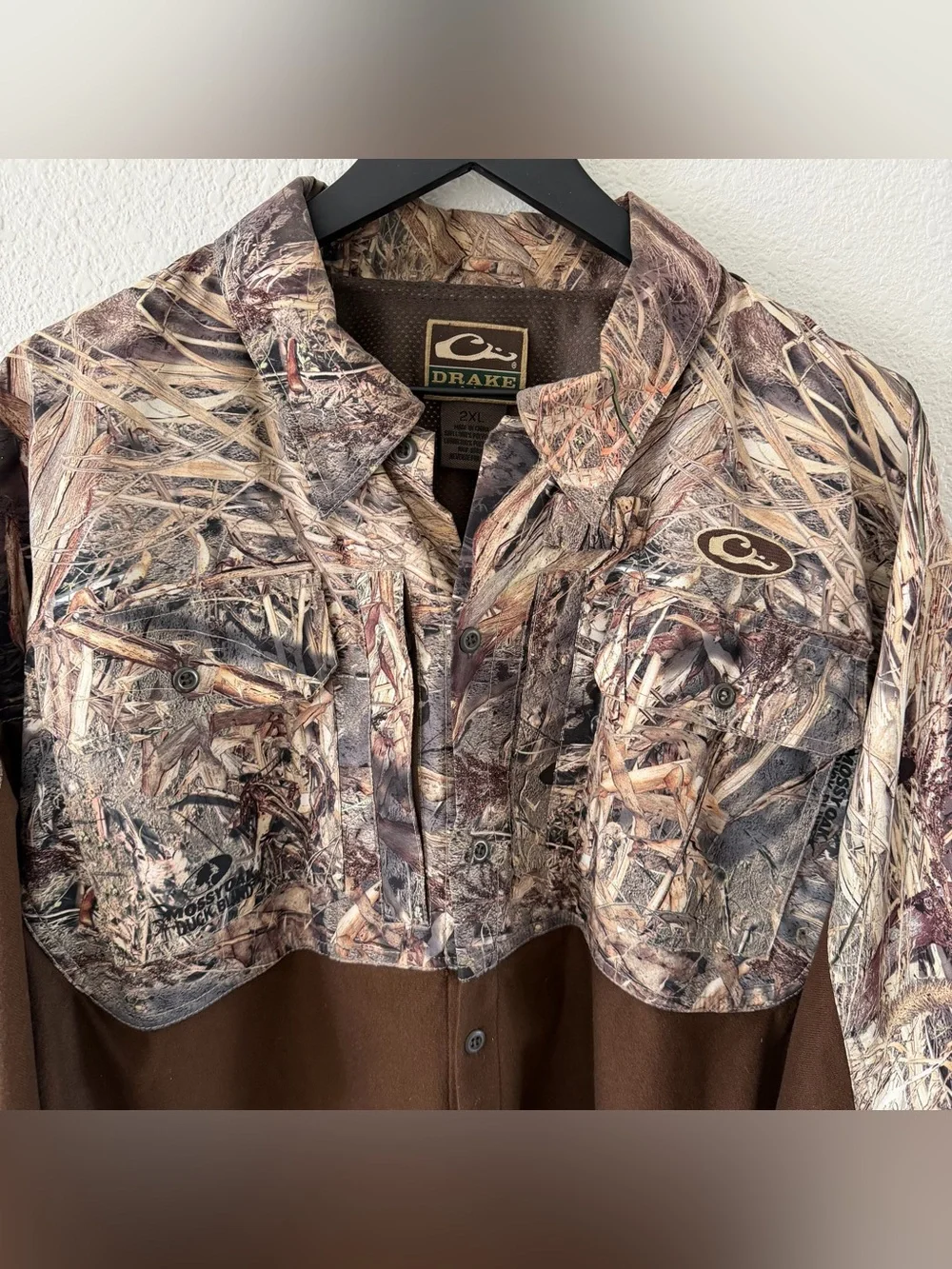 Drake Waterfowl EST EqWader Button Up Two Tone Shirt Color Blades 2XL Hunting